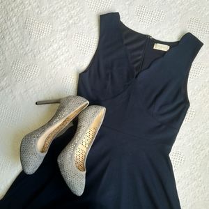 Altar'd State Navy Dress w Scalloped Neckline